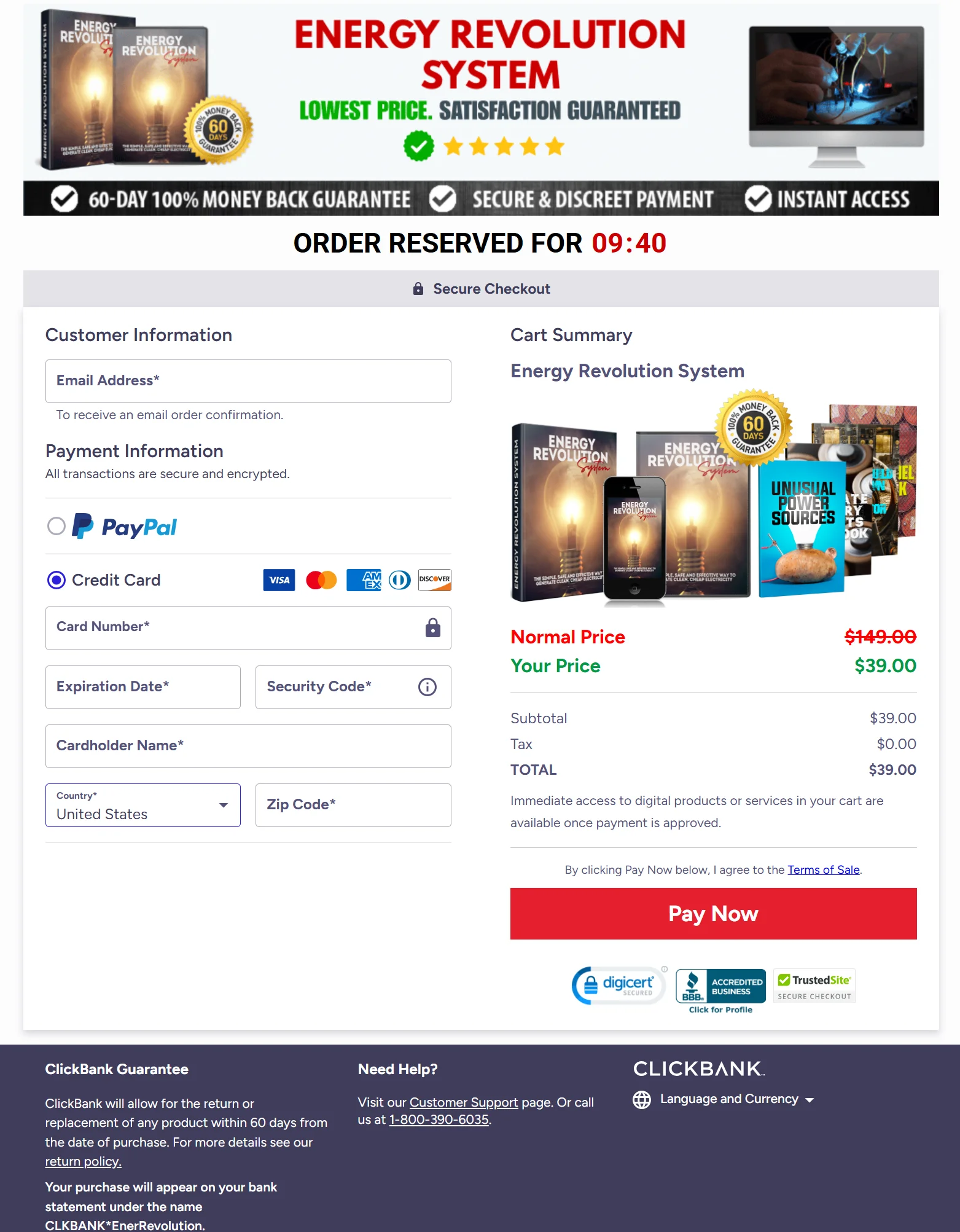 energy revoulution secure checkout